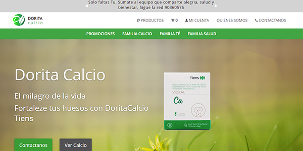 Archived Dorita Calcio product website screenshot.