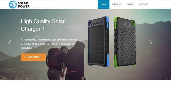 Archived Solar Power product website screenshot.